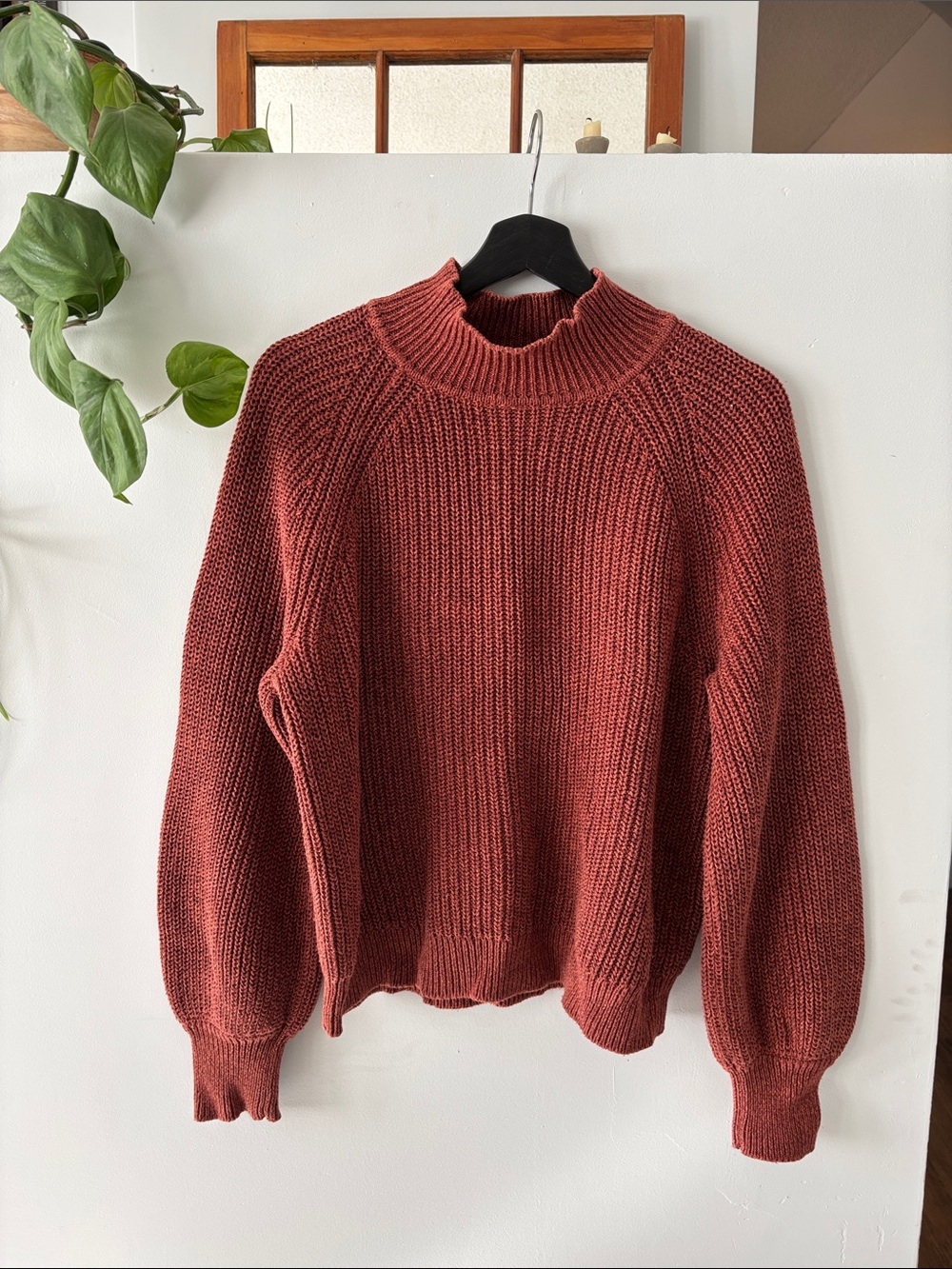 Gap Mock Neck 100% Cotton Knit Sweater - Rust